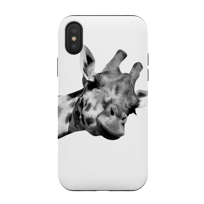 iPhone Xs / X StrongFit Black and White Giraffe by Alemi