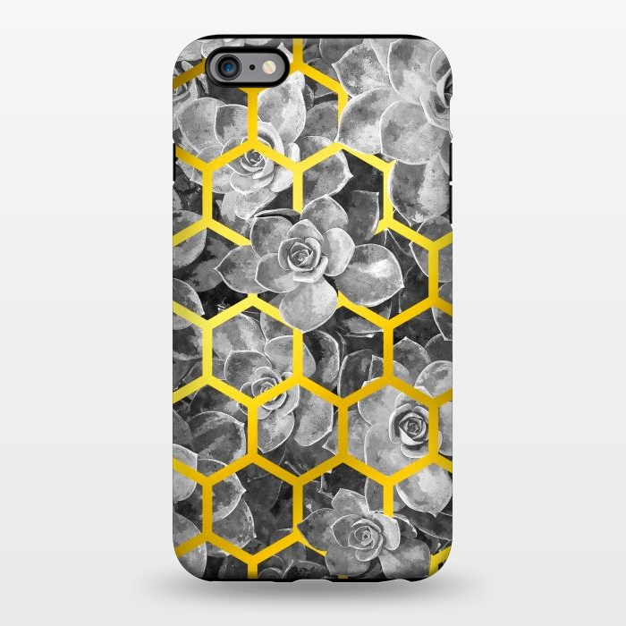 iPhone 6/6s plus StrongFit Black and White Succulent Gold Geometric by Alemi