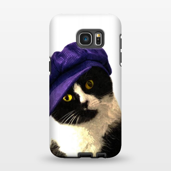 Galaxy S7 EDGE StrongFit Cute Cat Blue Hat by Alemi