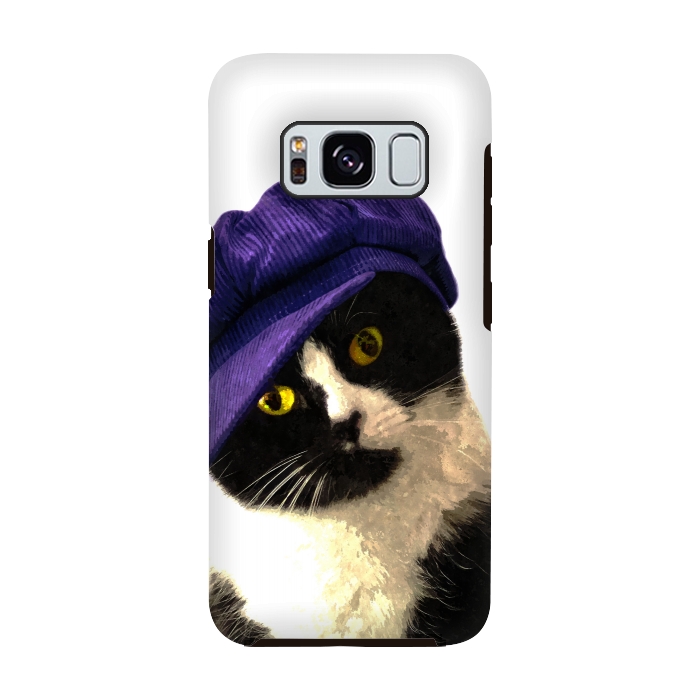 Galaxy S8 StrongFit Cute Cat Blue Hat by Alemi