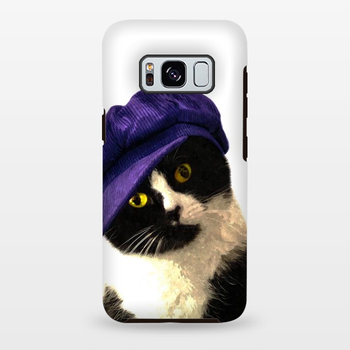Galaxy S8 plus StrongFit Cute Cat Blue Hat by Alemi