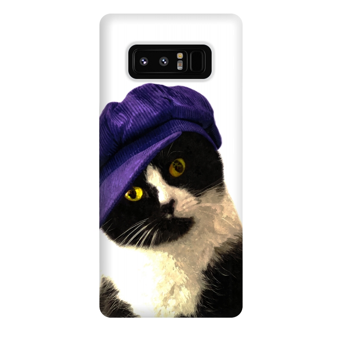 Galaxy Note 8 StrongFit Cute Cat Blue Hat by Alemi