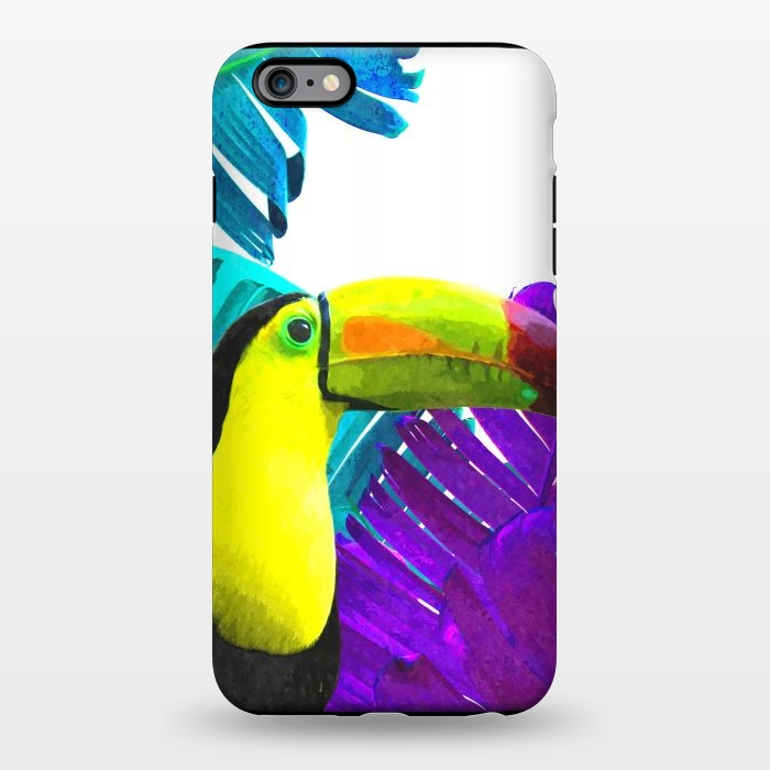 iPhone 6/6s plus StrongFit Tropical Toucan Palm Leaves by Alemi