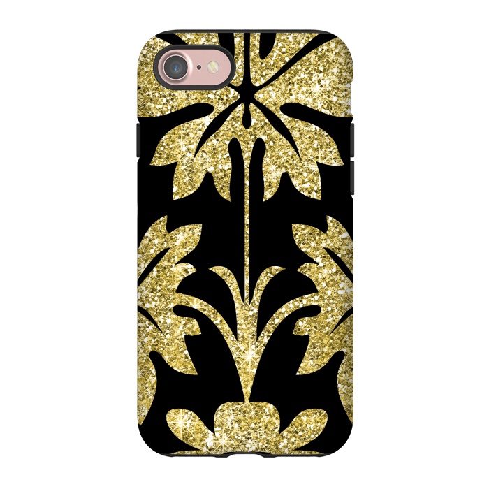 iPhone 7 StrongFit Gold Glitter Black Background by Alemi