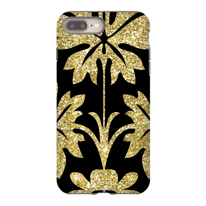iPhone 7 plus StrongFit Gold Glitter Black Background by Alemi