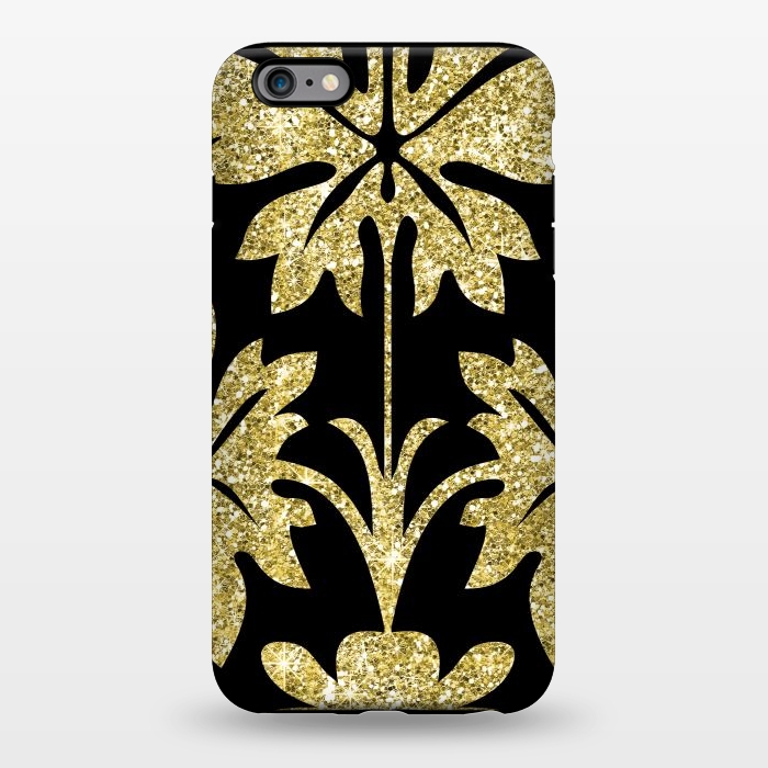iPhone 6/6s plus StrongFit Gold Glitter Black Background by Alemi