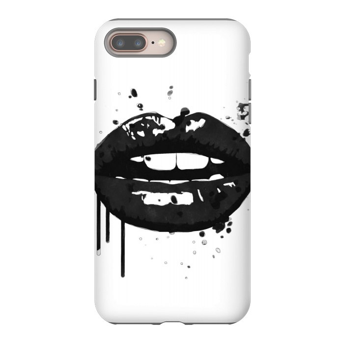 iPhone 7 plus StrongFit Black Lips Fashion Illustration by Alemi