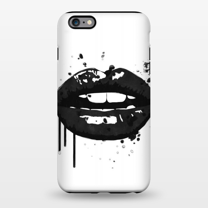 iPhone 6/6s plus StrongFit Black Lips Fashion Illustration by Alemi