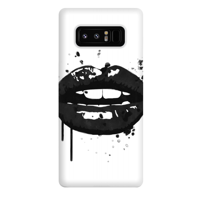 Galaxy Note 8 StrongFit Black Lips Fashion Illustration by Alemi