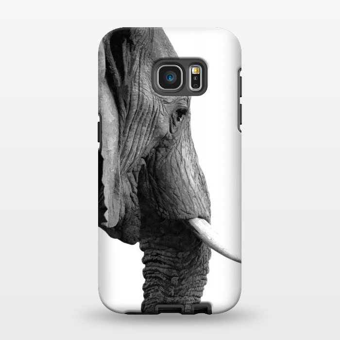 Galaxy S7 EDGE StrongFit Black and White Elephant Profile by Alemi