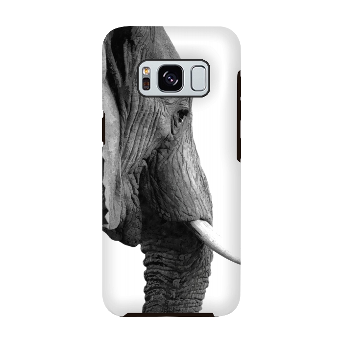 Galaxy S8 StrongFit Black and White Elephant Profile by Alemi