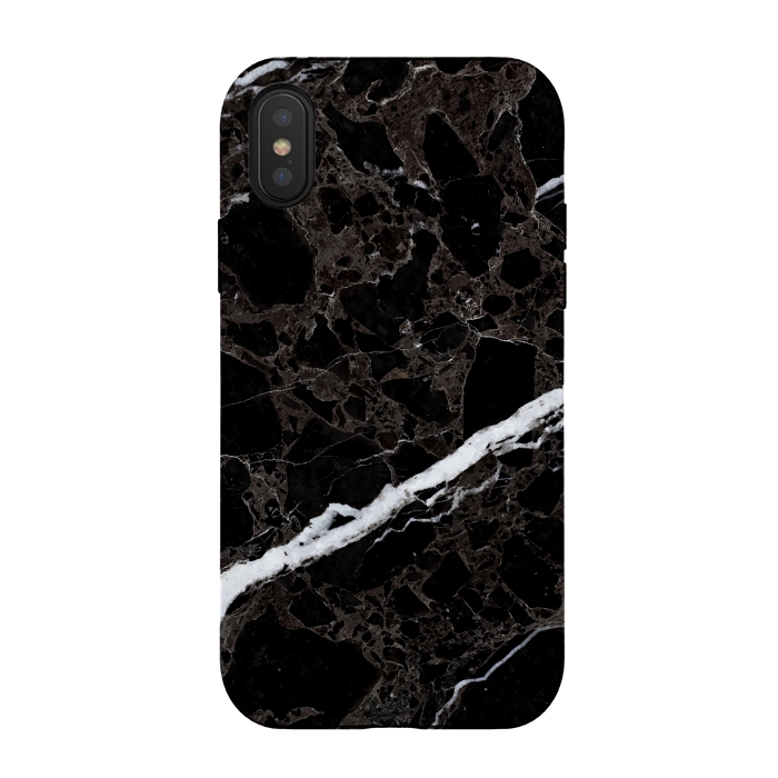 iPhone Xs / X StrongFit Black Marble by Alemi