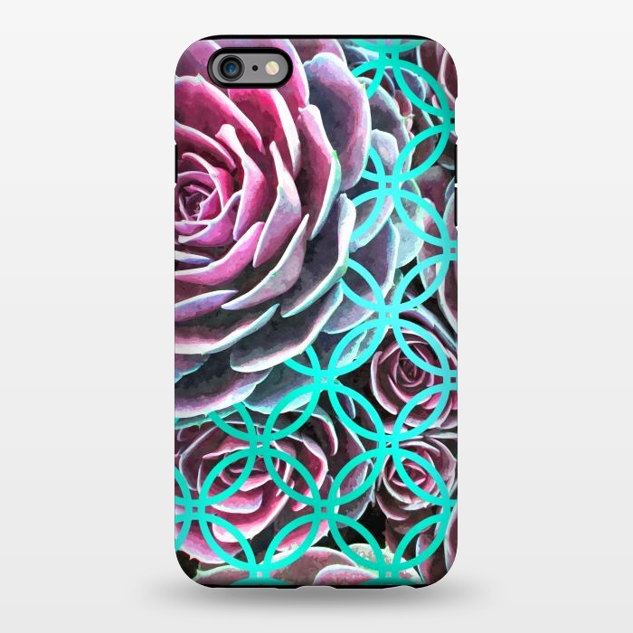 iPhone 6/6s plus StrongFit Purple Cactus Turquoise Circle by Alemi
