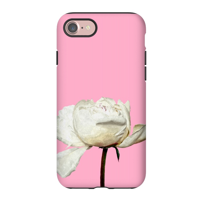 iPhone 7 StrongFit White Peony Pink Background by Alemi