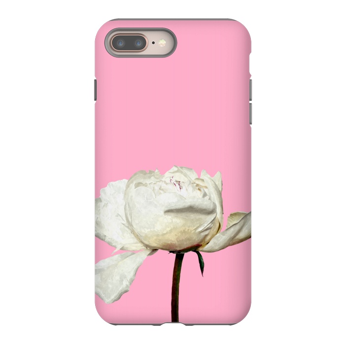 iPhone 7 plus StrongFit White Peony Pink Background by Alemi