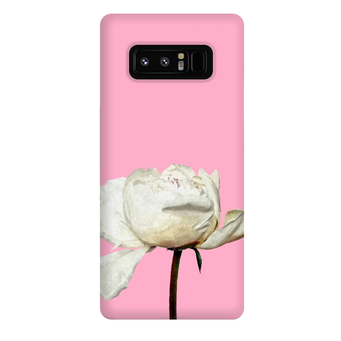 Galaxy Note 8 StrongFit White Peony Pink Background by Alemi
