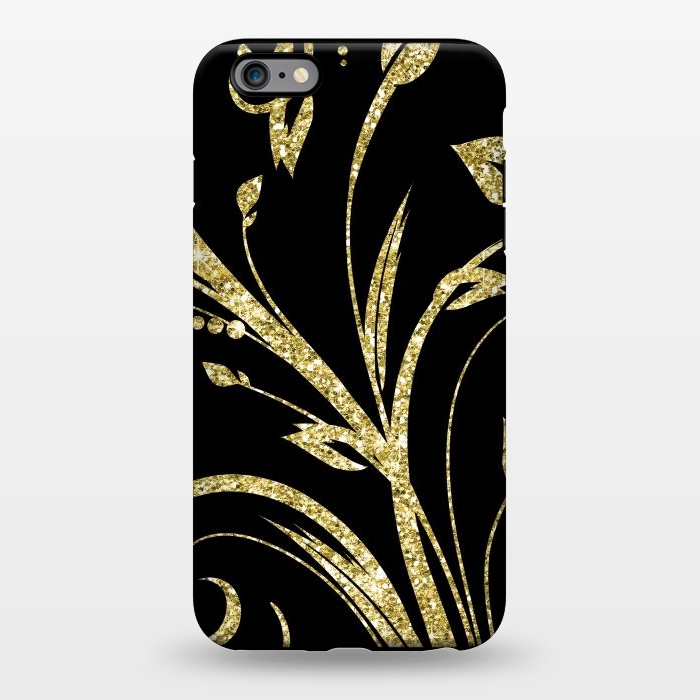 iPhone 6/6s plus StrongFit Black Gold and Glitter Pattern by Alemi