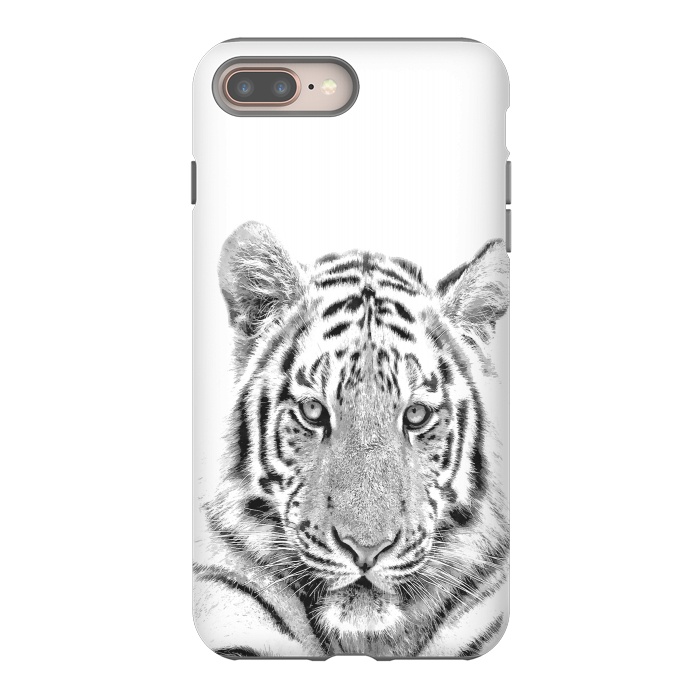 iPhone 7 plus StrongFit Black and White Tiger by Alemi