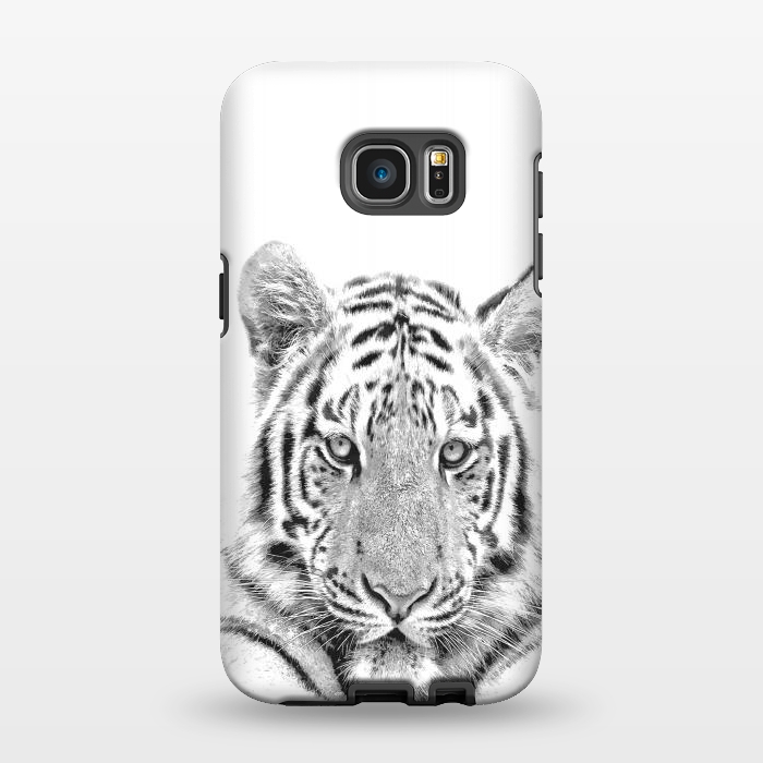 Galaxy S7 EDGE StrongFit Black and White Tiger by Alemi