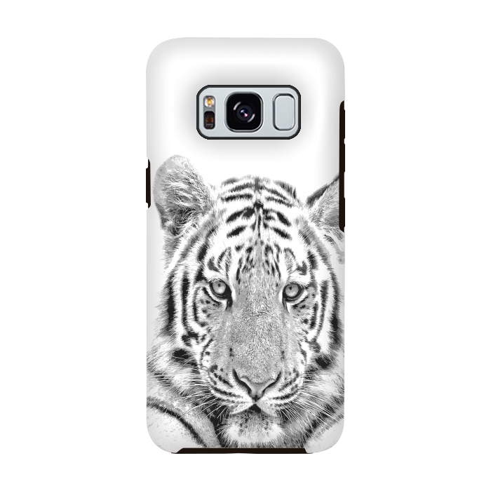 Galaxy S8 StrongFit Black and White Tiger by Alemi