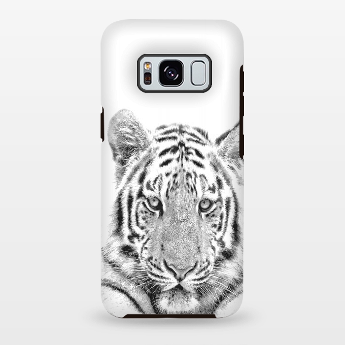 Galaxy S8 plus StrongFit Black and White Tiger by Alemi