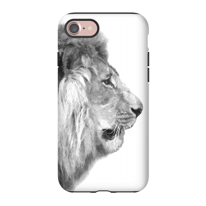 iPhone 7 StrongFit Black and White Lion Profile by Alemi