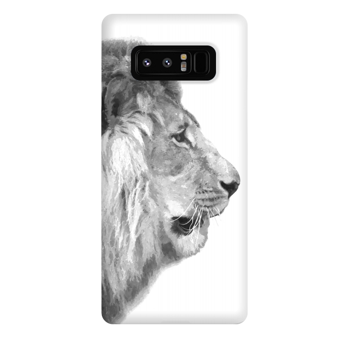 Galaxy Note 8 StrongFit Black and White Lion Profile by Alemi