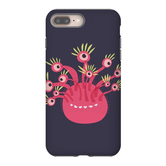 iPhone 7 plus StrongFit Funny Pink Monster With Eleven Eyes by Boriana Giormova