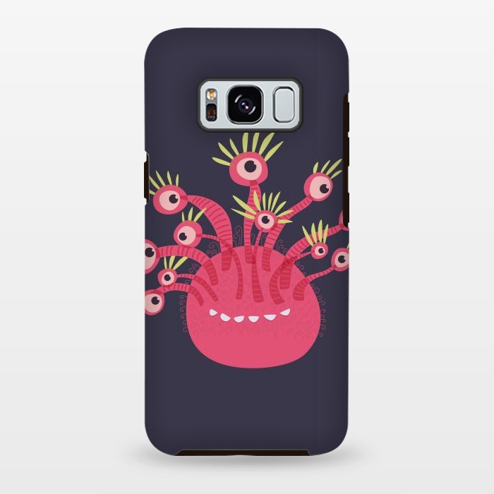 Galaxy S8 plus StrongFit Funny Pink Monster With Eleven Eyes by Boriana Giormova