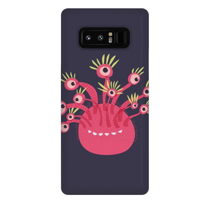 Galaxy Note 8 StrongFit Funny Pink Monster With Eleven Eyes by Boriana Giormova