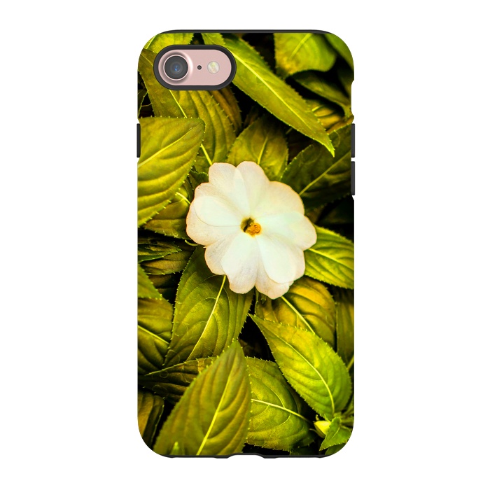 iPhone 7 StrongFit Leaves and White Flower by Bledi