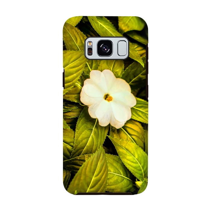Galaxy S8 StrongFit Leaves and White Flower by Bledi