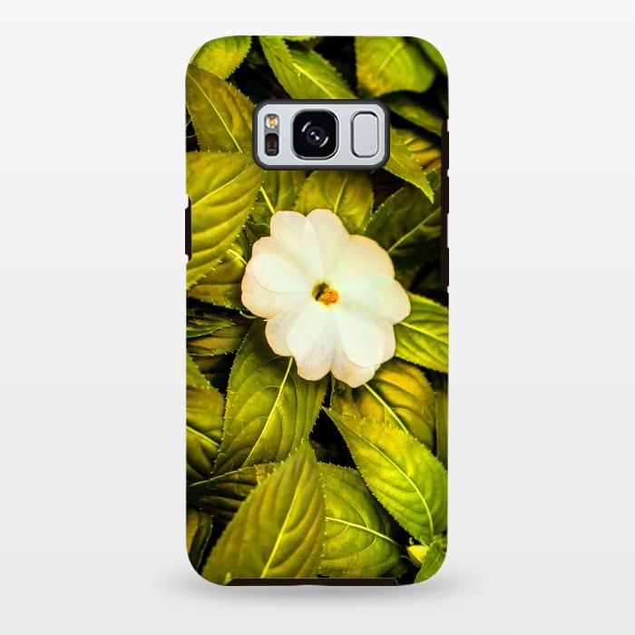Galaxy S8 plus StrongFit Leaves and White Flower by Bledi
