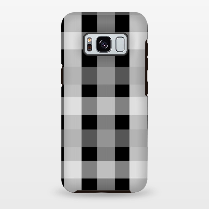 Galaxy S8 plus StrongFit black and white checks by MALLIKA