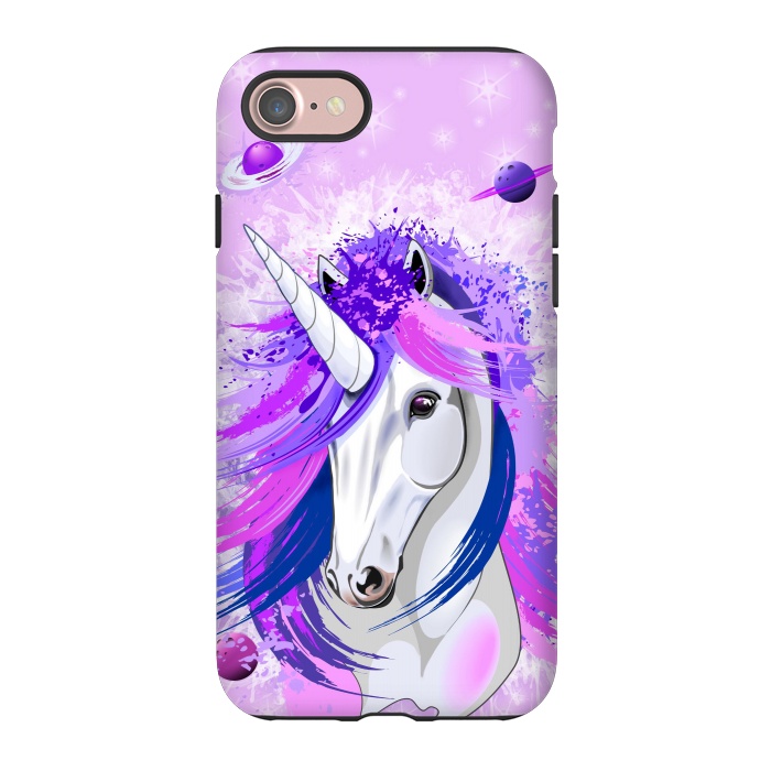 iPhone 7 StrongFit Unicorn Spirit Pink and Purple Mythical Creature by BluedarkArt