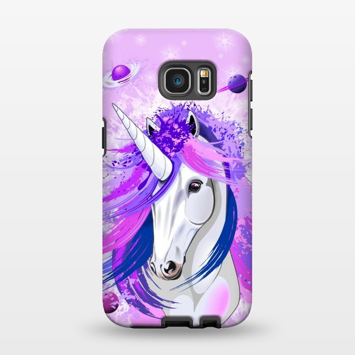 Galaxy S7 EDGE StrongFit Unicorn Spirit Pink and Purple Mythical Creature by BluedarkArt