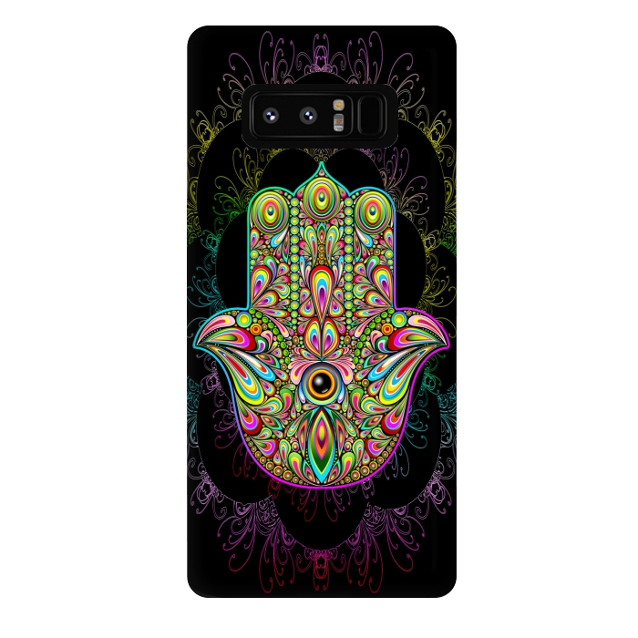 Galaxy Note 8 StrongFit Hamsa Hand Psychedelic Amulet  by BluedarkArt