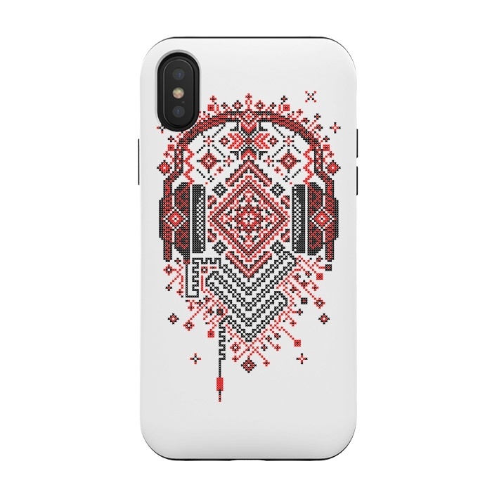 iPhone Xs / X StrongFit Headphones Ornament by Sitchko