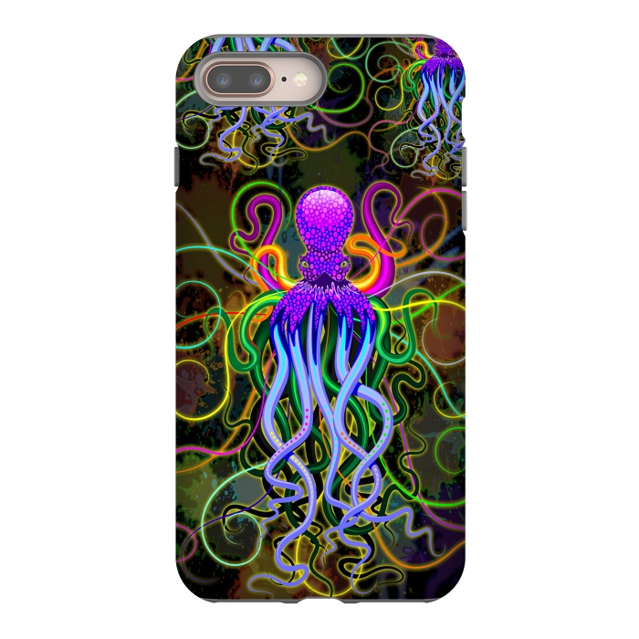 iPhone 7 plus StrongFit Octopus Psychedelic Luminescence by BluedarkArt