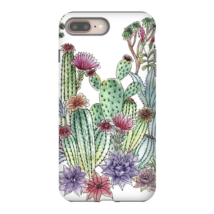 iPhone 7 plus StrongFit Cactus garden by Julia Grifol