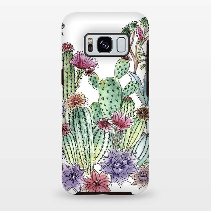 Galaxy S8 plus StrongFit Cactus garden by Julia Grifol