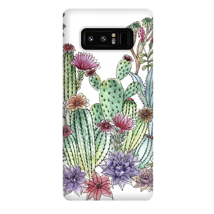 Galaxy Note 8 StrongFit Cactus garden by Julia Grifol