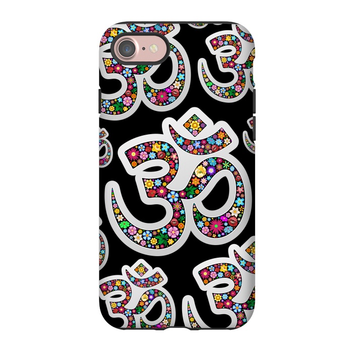 iPhone 7 StrongFit Namaste Floral Yoga Symbol  by BluedarkArt