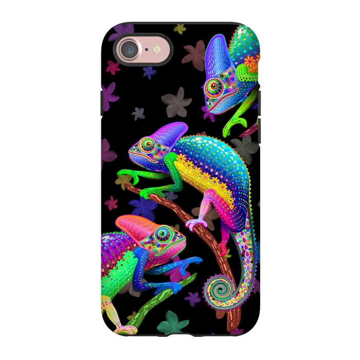 iPhone 7 StrongFit Chameleon Fantasy Rainbow Colors by BluedarkArt