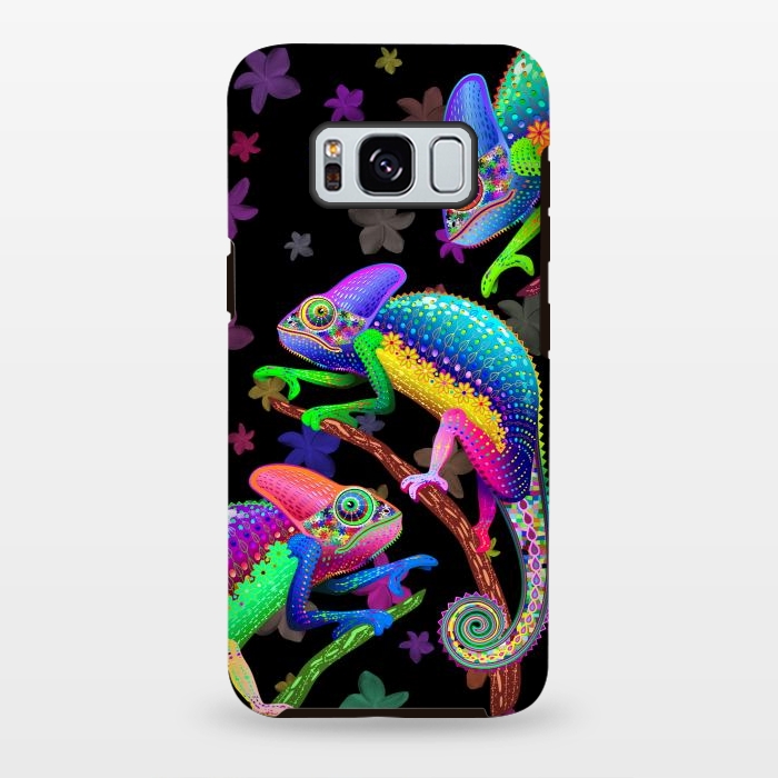 Galaxy S8 plus StrongFit Chameleon Fantasy Rainbow Colors by BluedarkArt