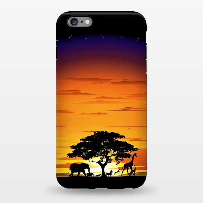 iPhone 6/6s plus StrongFit Wild Animals on African Savanna Sunset  by BluedarkArt