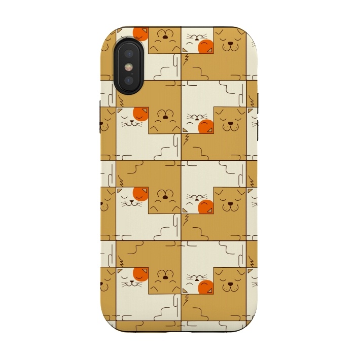 iPhone Xs / X StrongFit Cat and Dog by Coffee Man