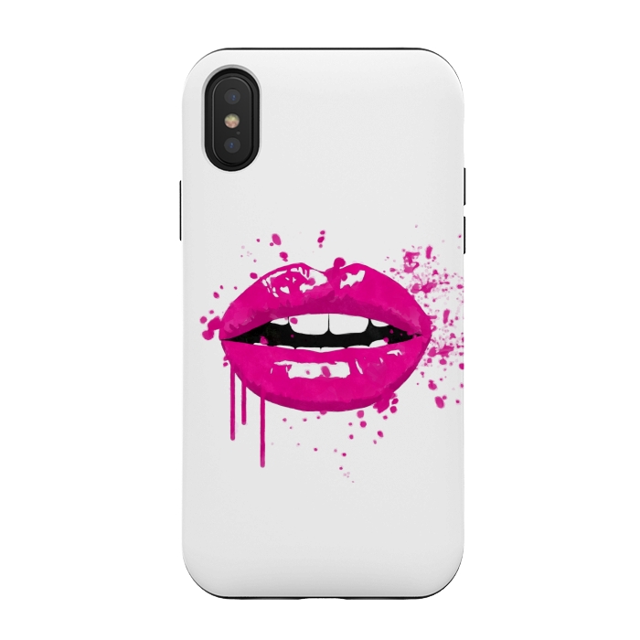 iPhone Xs / X StrongFit Pink Lips by Alemi
