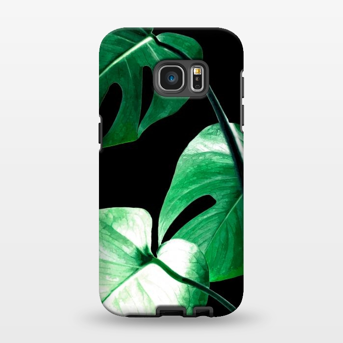 Galaxy S7 EDGE StrongFit Green Monstera Leaves by Alemi