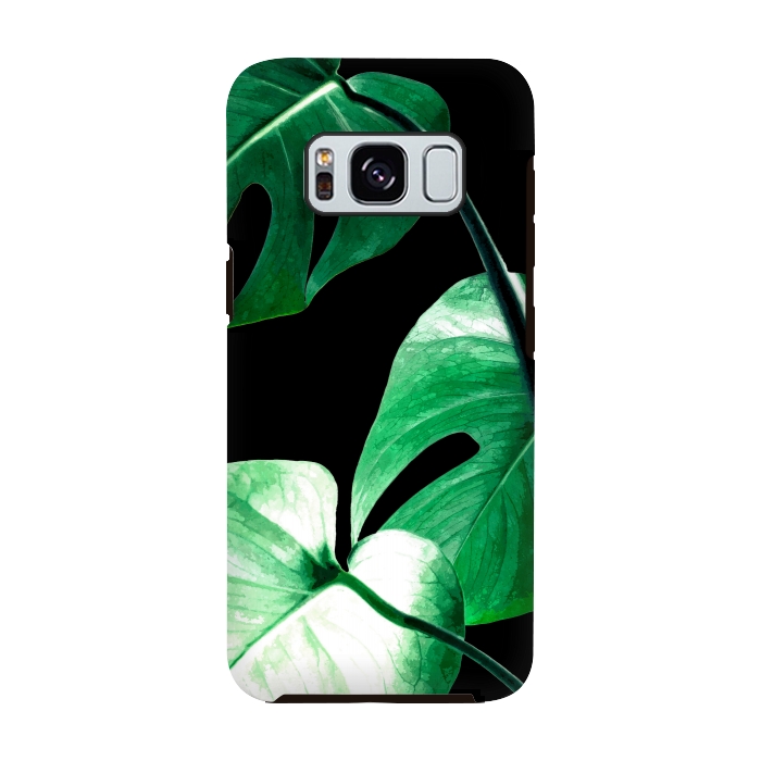 Galaxy S8 StrongFit Green Monstera Leaves by Alemi